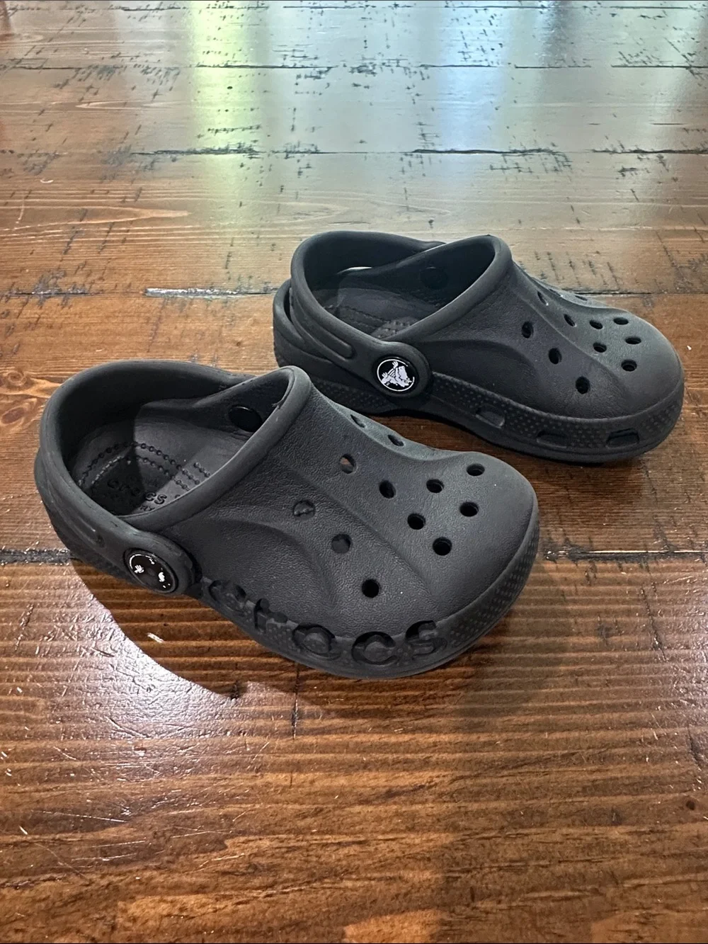 CROCS Kids Black Classic Clog with Heel Strap